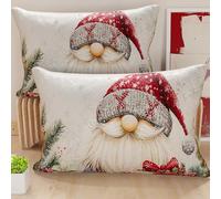 PETTI Artigiani Italiani - Coppia di Federe Cuscino 50x70 cm in Microfibra, Federe Natalizie, Cuscini Arredo di Natale Camera da Letto, Divano, Salotto, Set 2 Fodere Copricuscino, Federa Xmas 13