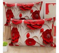 PETTI Artigiani Italiani - Coppia di Federe Cuscino 50x80 cm in Microfibra, Cuscini Arredo Camera da Letto, Divano, Salotto, Set 2 Fodere Copricuscino, Federa Floreale 05 14, 100% Made in Italy