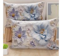 PETTI Artigiani Italiani - Coppia di Federe Cuscino 50x80 cm in Microfibra, Cuscini Arredo Camera da Letto, Divano, Salotto, Set 2 Fodere Copricuscino, Federa Floreale 06 4, 100% Made in Italy