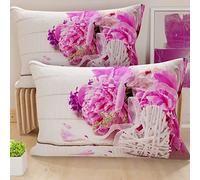 PETTI Artigiani Italiani - Coppia di Federe Cuscino 50x80 cm in Microfibra, Cuscini Arredo Camera da Letto, Divano, Salotto, Set 2 Fodere Copricuscino, Federa Spring, 100% Made in Italy