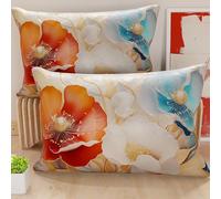 PETTI Artigiani Italiani - Coppia di Federe Cuscino 50x80 cm in Microfibra, Cuscini Arredo Camera da Letto, Divano, Salotto, Set 2 Fodere Copricuscino, Federa Floreale 06 9, 100% Made in Italy
