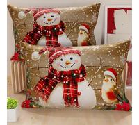 PETTI Artigiani Italiani - Coppia di Federe Cuscino 50x80 cm in Microfibra, Federe Natalizie, Cuscini Arredo di Natale Camera da Letto, Divano, Salotto, Set 2 Fodere Copricuscino, Federa Xmas 10