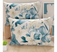 PETTI Artigiani Italiani - Coppia di Federe Cuscino 60x40 cm in Microfibra, Cuscini Arredo Camera da Letto, Divano, Salotto, Set 2 Fodere Copricuscino, Federa Floreale 30, 100% Made in Italy