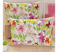 PETTI Artigiani Italiani - Coppia di Federe Cuscino 60x40 cm in Microfibra, Cuscini Arredo Camera da Letto, Divano, Salotto, Set 2 Fodere Copricuscino, Federa Farfalle, 100% Made in Italy