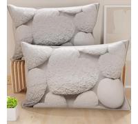 PETTI Artigiani Italiani - Coppia di Federe Cuscino 60x40 cm in Microfibra, Cuscini Arredo Camera da Letto, Divano, Salotto, Set 2 Fodere Copricuscino, Federa Shabby Bianco, 100% Made in Italy