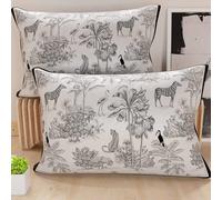 PETTI Artigiani Italiani - Coppia di Federe Cuscino 60x40 cm in Microfibra, Cuscini Arredo Camera da Letto, Divano, Salotto, Set 2 Fodere Copricuscino, Federa Animalier 02, 100% Made in Italy
