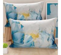 PETTI Artigiani Italiani - Coppia di Federe Cuscino 60x40 cm in Microfibra, Cuscini Arredo Camera da Letto, Divano, Salotto, Set 2 Fodere Copricuscino, Federa Floreale 138, 100% Made in Italy