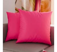 PETTI Artigiani Italiani - Coppia di Federe Cuscino 60x60 cm in Microfibra, Cuscini Arredo Camera da Letto, Divano, Set 2 Fodere Copricuscino, Federa Tinta Unita Fucsia, 100% Made in Italy
