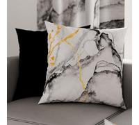 PETTI Artigiani Italiani - Coppia di Federe Cuscino 60x60 cm in Microfibra, Cuscini Arredo Camera da Letto, Divano, Salotto, Set 2 Fodere Copricuscino, Federa Marble Grigioch, 100% Made in Italy
