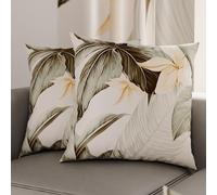 PETTI Artigiani Italiani - Coppia di Federe Cuscino 60x60 cm in Microfibra, Cuscini Arredo Camera da Letto, Divano, Salotto, Set 2 Fodere Copricuscino, Federa Floreale 19, 100% Made in Italy