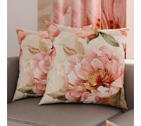 PETTI Artigiani Italiani - Coppia di Federe Cuscino 60x60 cm in Microfibra, Cuscini Arredo Camera da Letto, Divano, Salotto, Set 2 Fodere Copricuscino, Federa Floreale 20, 100% Made in Italy