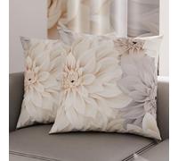 PETTI Artigiani Italiani - Coppia di Federe Cuscino 60x60 cm in Microfibra, Cuscini Arredo Camera da Letto, Divano, Salotto, Set 2 Fodere Copricuscino, Federa Floreale 25, 100% Made in Italy