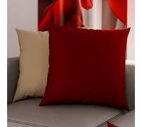 PETTI Artigiani Italiani - Coppia di Federe Cuscino 60x60 cm in Microfibra, Cuscini Arredo Camera da Letto, Divano, Set 2 Fodere Copricuscino, Federa Double Face Bordeaux Tortora