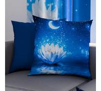 PETTI Artigiani Italiani - Coppia di Federe Cuscino 60x60 cm in Microfibra, Cuscini Arredo Camera da Letto, Divano, Salotto, Set 2 Fodere Copricuscino, Federa Notte Stellata, 100% Made in Italy