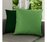 PETTI Artigiani Italiani - Coppia di Federe Cuscino 60x60 cm in Microfibra, Cuscini Arredo Camera da Letto, Divano, Set 2 Fodere Copricuscino, Federa Double Face Verde Oliva Smeraldo