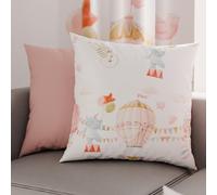 PETTI Artigiani Italiani - Coppia di Federe Cuscino 60x60 cm in Microfibra, Cuscini Arredo Camera da Letto, Divano, Salotto, Set 2 Fodere Copricuscino, Federa Mongolfiera Rosa, 100% Made in Italy