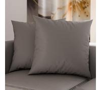 PETTI Artigiani Italiani - Coppia di Federe Cuscino 65x65 cm in Microfibra, Cuscini Arredo Camera da Letto, Divano, Set 2 Fodere Copricuscino, Federa Tinta Unita Grigio, 100% Made in Italy
