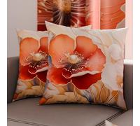 PETTI Artigiani Italiani - Coppia di Federe Cuscino 65x65 cm in Microfibra, Cuscini Arredo Camera da Letto, Divano, Salotto, Set 2 Fodere Copricuscino, Federa Floreale 06 9, 100% Made in Italy