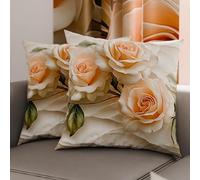 PETTI Artigiani Italiani - Coppia di Federe Cuscino 65x65 cm in Microfibra, Cuscini Arredo Camera da Letto, Divano, Salotto, Set 2 Fodere Copricuscino, Federa Floreale 06 12, 100% Made in Italy