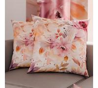 PETTI Artigiani Italiani - Coppia di Federe Cuscino 65x65 cm in Microfibra, Cuscini Arredo Camera da Letto, Divano, Salotto, Set 2 Fodere Copricuscino, Federa Floreale 2, 100% Made in Italy