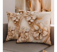 PETTI Artigiani Italiani - Coppia di Federe Cuscino 65x65 cm in Microfibra, Cuscini Arredo Camera da Letto, Divano, Salotto, Set 2 Fodere Copricuscino, Federa Floreale 06 13, 100% Made in Italy
