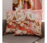 PETTI Artigiani Italiani - Coppia di Federe Cuscino 65x65 cm in Microfibra, Cuscini Arredo Camera da Letto, Divano, Salotto, Set 2 Fodere Copricuscino, Federa Floreale 06 11, 100% Made in Italy