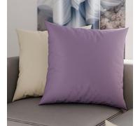 PETTI Artigiani Italiani - Coppia di Federe Cuscino 65x65 cm in Microfibra, Cuscini Arredo Camera da Letto, Divano, Set 2 Fodere Copricuscino, Federa Double Face Lilla e Panna