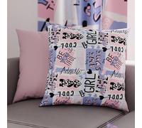 PETTI Artigiani Italiani - Coppia di Federe Cuscino 65x65 cm in Microfibra, Cuscini Arredo Camera da Letto, Divano, Salotto, Set 2 Fodere Copricuscino, Federa Girl Cool, 100% Made in Italy