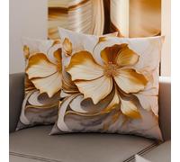 PETTI Artigiani Italiani - Coppia di Federe Cuscino 65x65 cm in Microfibra, Cuscini Arredo Camera da Letto, Divano, Salotto, Set 2 Fodere Copricuscino, Federa Floreale 06 20, 100% Made in Italy