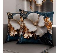 PETTI Artigiani Italiani - Coppia di Federe Cuscino 65x65 cm in Microfibra, Cuscini Arredo Camera da Letto, Divano, Salotto, Set 2 Fodere Copricuscino, Federa Floreale 06 5, 100% Made in Italy
