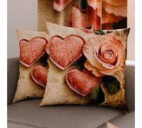 PETTI Artigiani Italiani - Coppia di Federe Cuscino 65x65 cm in Microfibra, Cuscini Arredo Camera da Letto, Divano, Salotto, Set 2 Fodere Copricuscino, Federa Shabby 332, 100% Made in Italy