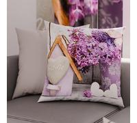 PETTI Artigiani Italiani - Coppia di Federe Cuscino 65x65 cm in Microfibra, Cuscini Arredo Camera da Letto, Divano, Salotto, Set 2 Fodere Copricuscino, Federa Shabby Viola, 100% Made in Italy