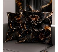 PETTI Artigiani Italiani - Coppia di Federe Cuscino 65x65 cm in Microfibra, Cuscini Arredo Camera da Letto, Divano, Salotto, Set 2 Fodere Copricuscino, Federa Floreale 06 22, 100% Made in Italy