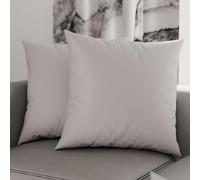 PETTI Artigiani Italiani - Coppia di Federe Cuscino 65x65 cm in Microfibra, Cuscini Arredo Camera da Letto, Divano, Set 2 Fodere Copricuscino, Federa Tinta Unita Grigio, 100% Made in Italy