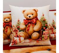 PETTI Artigiani Italiani - Coppia di Federe Cuscino 65x65 cm in Microfibra, Federe Natalizie, Cuscini Arredo di Natale Camera da Letto, Divano, Salotto, Set 2 Fodere Copricuscino, Federa Xmas 3