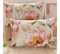 PETTI Artigiani Italiani - Coppia di Federe Cuscino 70x40 cm in Microfibra, Cuscini Arredo Camera da Letto, Divano, Salotto, Set 2 Fodere Copricuscino, Federa Floreale 20, 100% Made in Italy