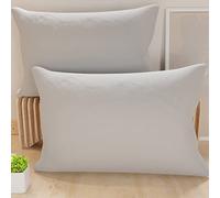 PETTI Artigiani Italiani - Coppia di Federe Cuscino 70x40 cm in Microfibra, Cuscini Arredo Camera da Letto, Divano, Set 2 Fodere Copricuscino, Federa Tinta Unita Grigio, 100% Made in Italy