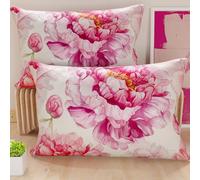 PETTI Artigiani Italiani - Coppia di Federe Cuscino 70x40 cm in Microfibra, Cuscini Arredo Camera da Letto, Divano, Salotto, Set 2 Fodere Copricuscino, Federa Floreale 41, 100% Made in Italy