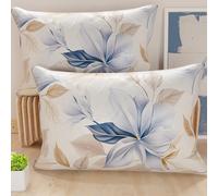 PETTI Artigiani Italiani - Coppia di Federe Cuscino 70x40 cm in Microfibra, Cuscini Arredo Camera da Letto, Divano, Salotto, Set 2 Fodere Copricuscino, Federa Floreale 164, 100% Made in Italy