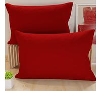 PETTI Artigiani Italiani - Coppia di Federe Cuscino 80x40 cm in Microfibra, Cuscini Arredo Camera da Letto, Divano, Set 2 Fodere Copricuscino, Federa Tinta Unita Bordeaux, 100% Made in Italy