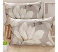 PETTI Artigiani Italiani - Coppia di Federe Cuscino 80x40 cm in Microfibra, Cuscini Arredo Camera da Letto, Divano, Salotto, Set 2 Fodere Copricuscino, Federa Floreale 42, 100% Made in Italy