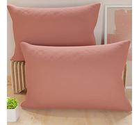PETTI Artigiani Italiani - Coppia di Federe Cuscino 80x40 cm in Microfibra, Cuscini Arredo Camera da Letto, Divano, Set 2 Fodere Copricuscino, Federa Tinta Unita Rosa, 100% Made in Italy