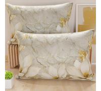 PETTI Artigiani Italiani - Coppia di Federe Cuscino 80x40 cm in Microfibra, Cuscini Arredo Camera da Letto, Divano, Salotto, Set 2 Fodere Copricuscino, Federa Floreale 32, 100% Made in Italy
