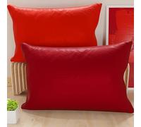 PETTI Artigiani Italiani - Coppia di Federe Cuscino 80x50 cm in Microfibra, Cuscini Arredo Camera da Letto, Divano, Set 2 Fodere Copricuscino, Federa Double Face Rosso e Bordeaux