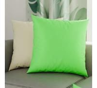 PETTI Artigiani Italiani - Coppia di Federe Cuscino 80x80 cm in Microfibra, Cuscini Arredo Camera da Letto, Divano, Set 2 Fodere Copricuscino, Federa Double Face Verde Mela Panna