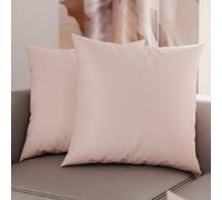 PETTI Artigiani Italiani - Coppia di Federe Cuscino 80x80 cm in Microfibra, Cuscini Arredo Camera da Letto, Divano, Set 2 Fodere Copricuscino, Federa Tinta Unita Rosa, 100% Made in Italy