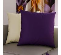 PETTI Artigiani Italiani - Coppia di Federe Cuscino 80x80 cm in Microfibra, Cuscini Arredo Camera da Letto, Divano, Set 2 Fodere Copricuscino, Federa Double Face Viola Panna