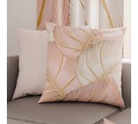 PETTI Artigiani Italiani - Coppia di Federe Cuscino 80x80 cm in Microfibra, Cuscini Arredo Camera da Letto, Divano, Salotto, Set 2 Fodere Copricuscino, Federa Tropical Cipria O, 100% Made in Italy