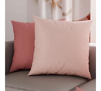 PETTI Artigiani Italiani - Coppia di Federe Cuscino 80x80 cm in Microfibra, Cuscini Arredo Camera da Letto, Divano, Set 2 Fodere Copricuscino, Federa Double Face Cipria Chiaro e Scuro
