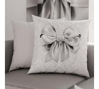 PETTI Artigiani Italiani - Coppia di Federe Cuscino 80x80 cm in Microfibra, Cuscini Arredo Camera da Letto, Divano, Salotto, Set 2 Fodere Copricuscino, Federa Fiocco Grigio, 100% Made in Italy